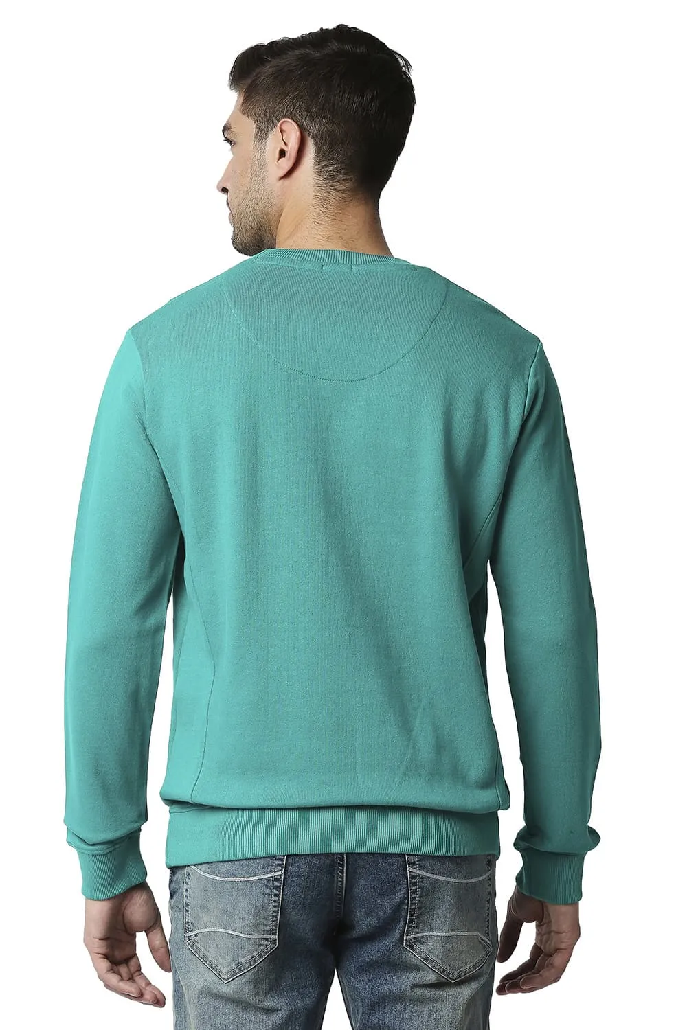 Muscle Fit Non Brushed Fleece Pullover Sweater