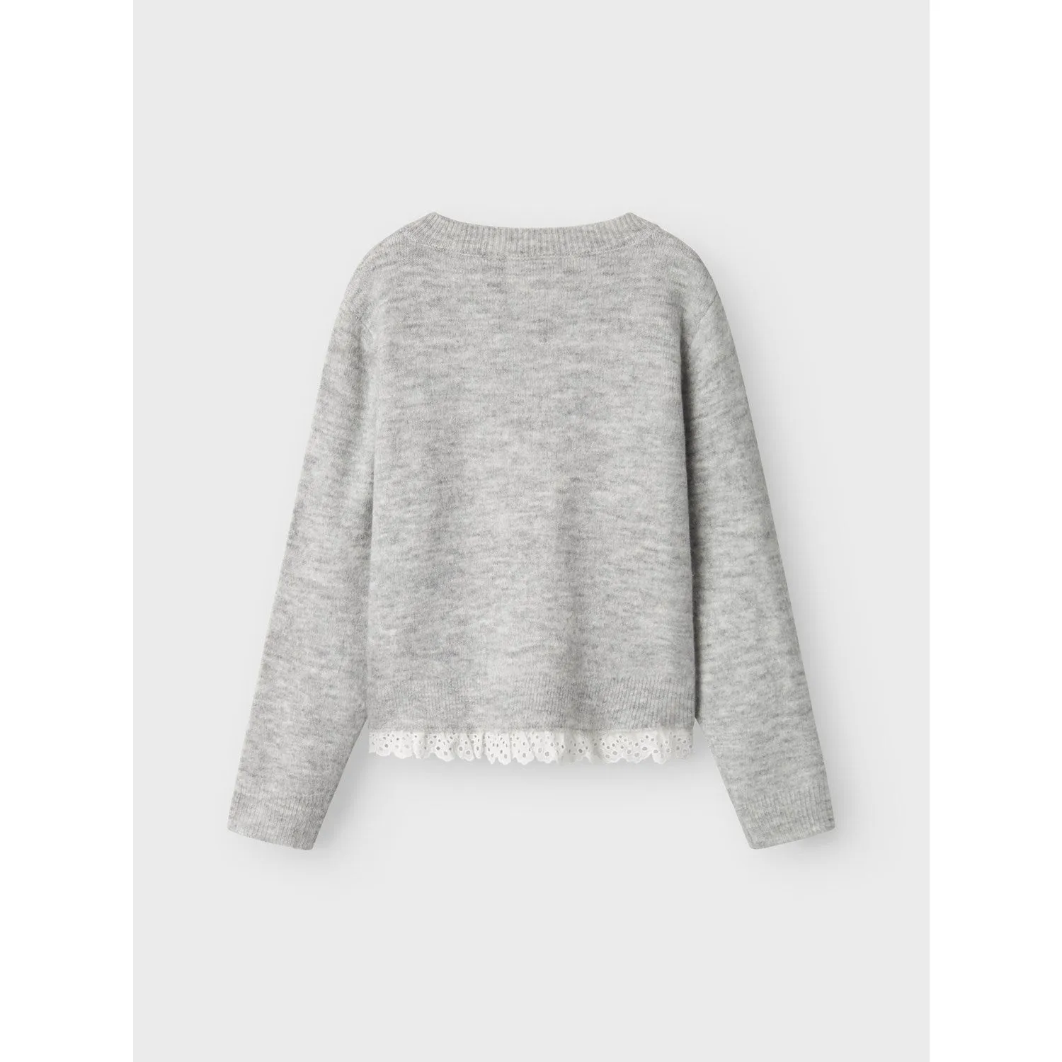 Name It Light Grey Melange Talace Loose Knit Blouse