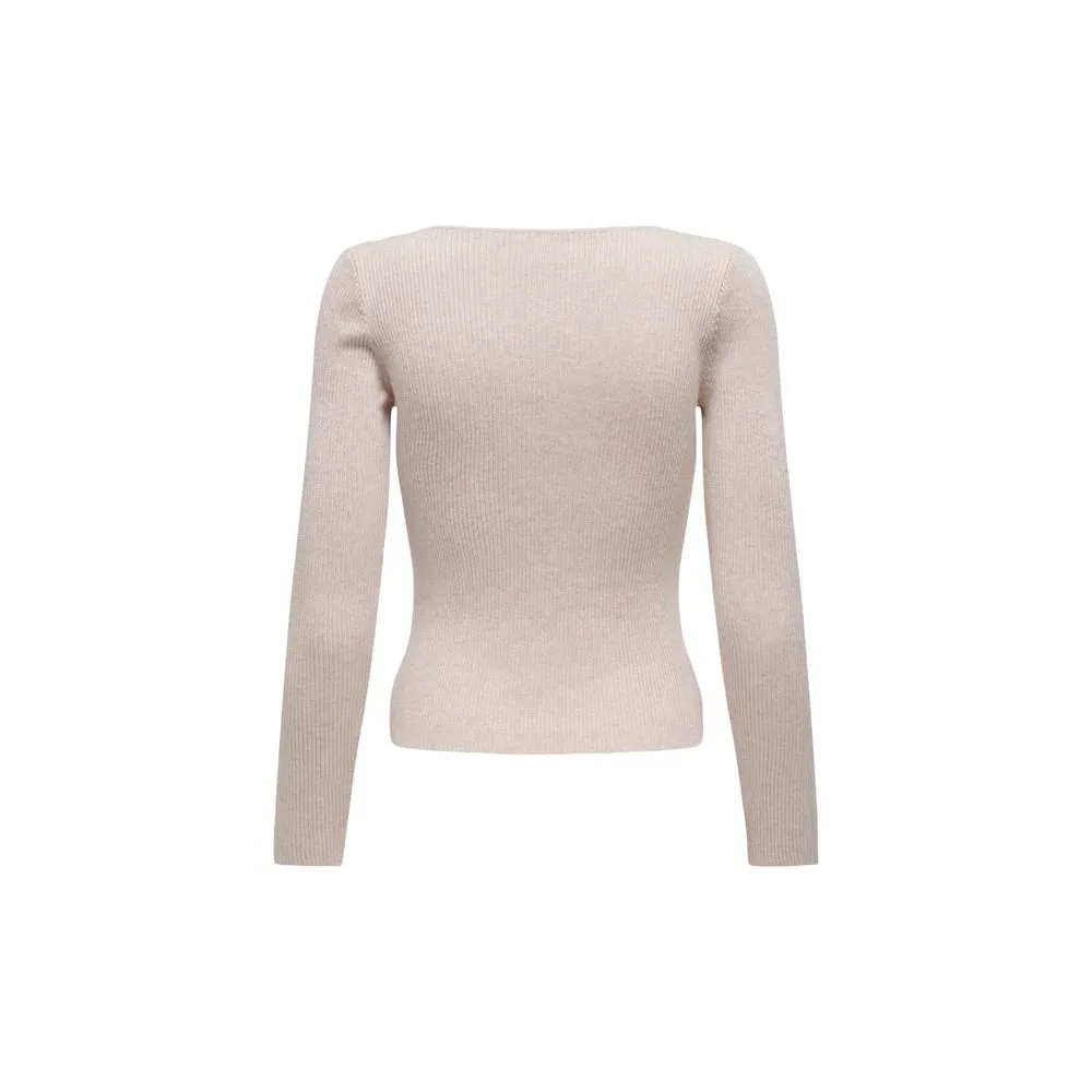 Only Beige Viscose Sweater