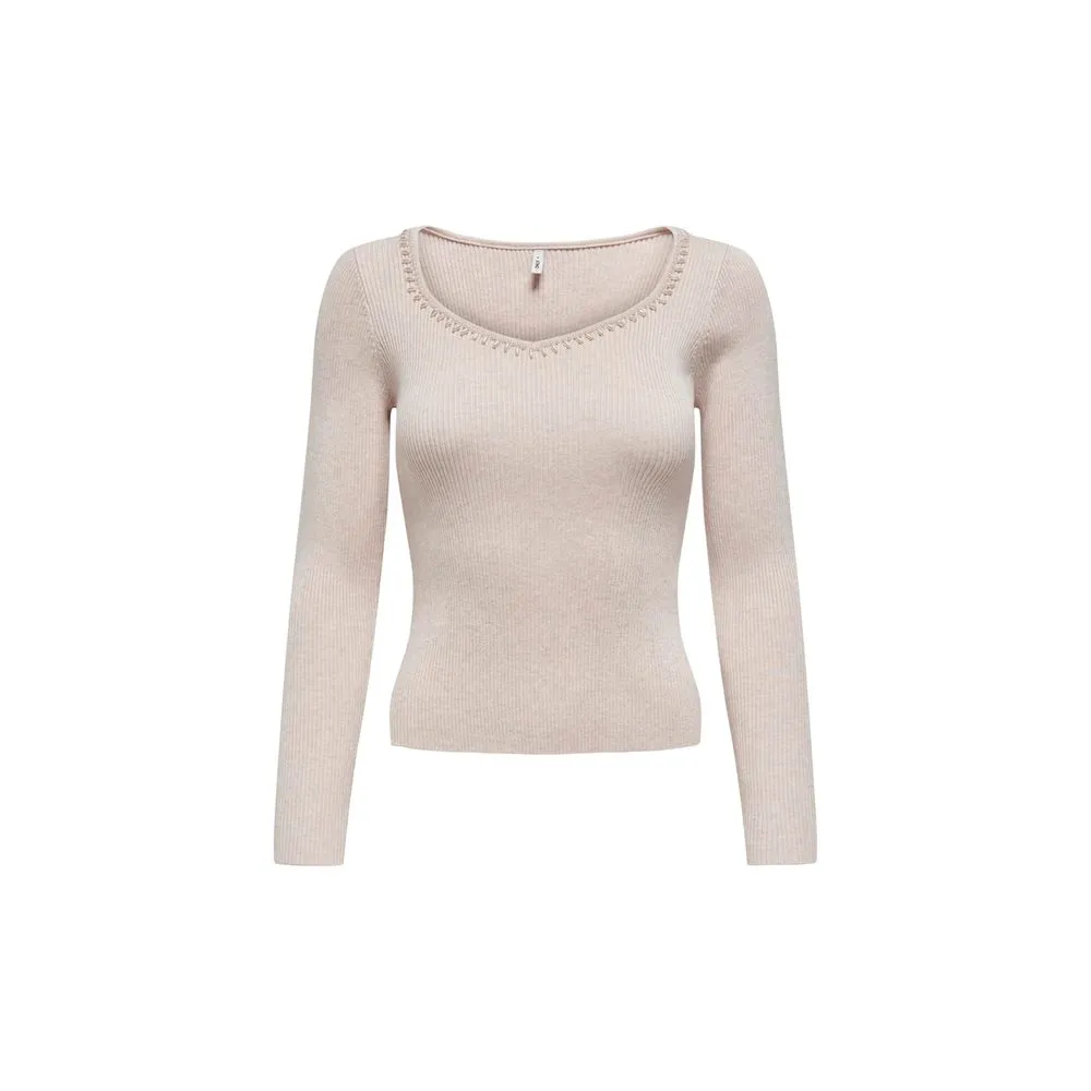 Only Beige Viscose Sweater