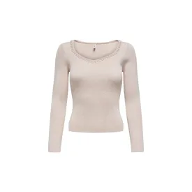 Only Beige Viscose Sweater