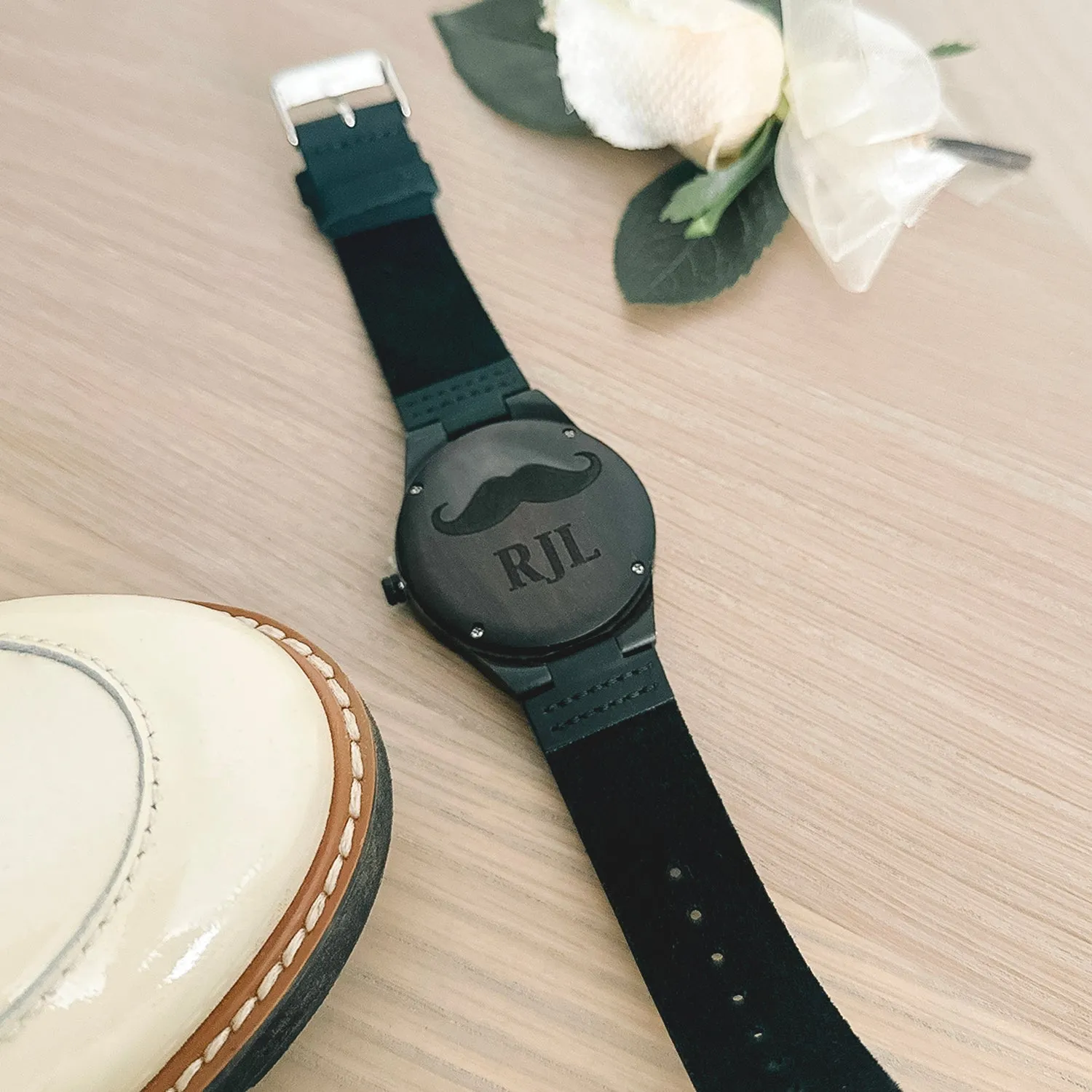 Personalized Dark Brown Wooden Wrist Watch