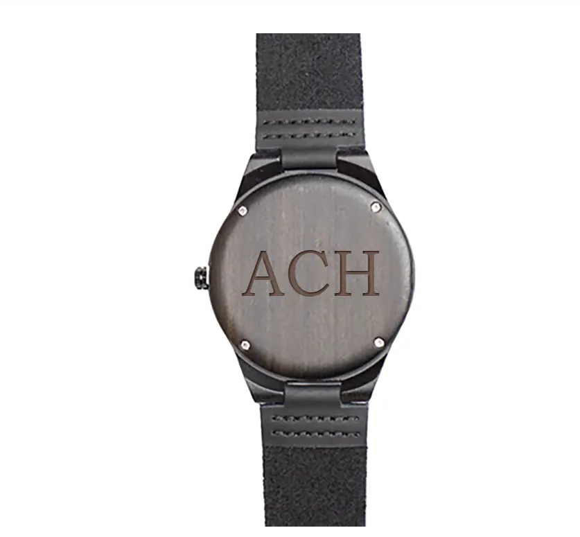 Personalized Dark Brown Wooden Wrist Watch