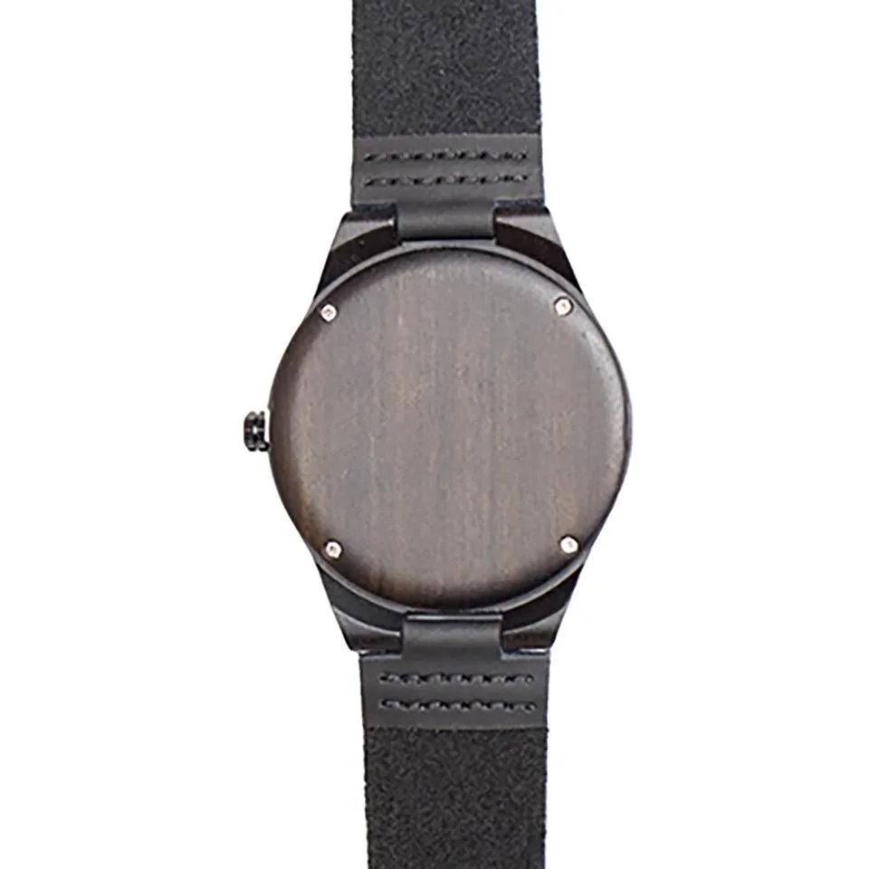 Personalized Dark Brown Wooden Wrist Watch