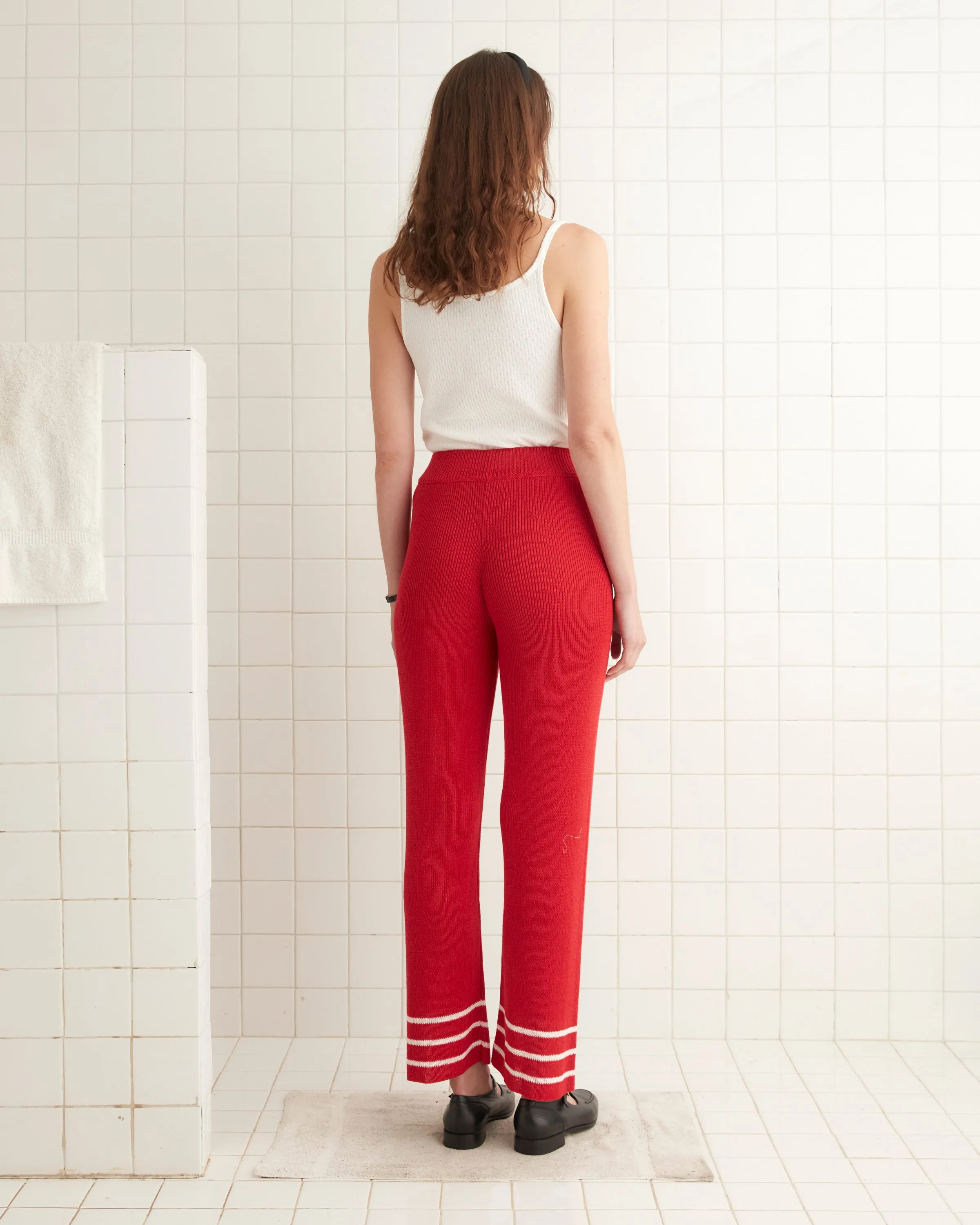 Quincy Stripe Joggers - Red