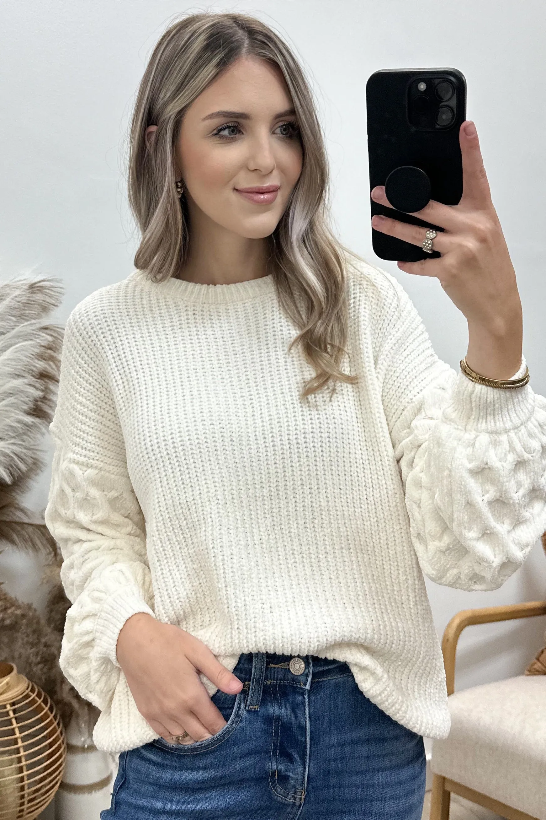 "Cozy Feels" Sweater (Ivory)