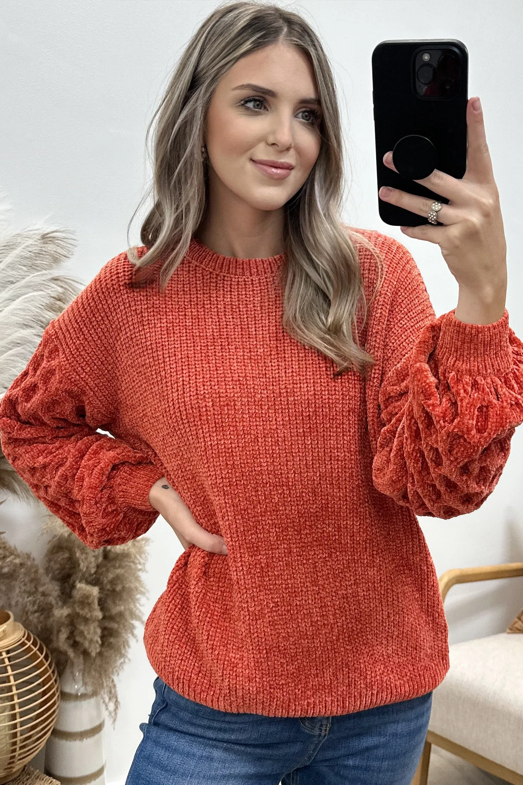 "Cozy Feels" Sweater (Rust)