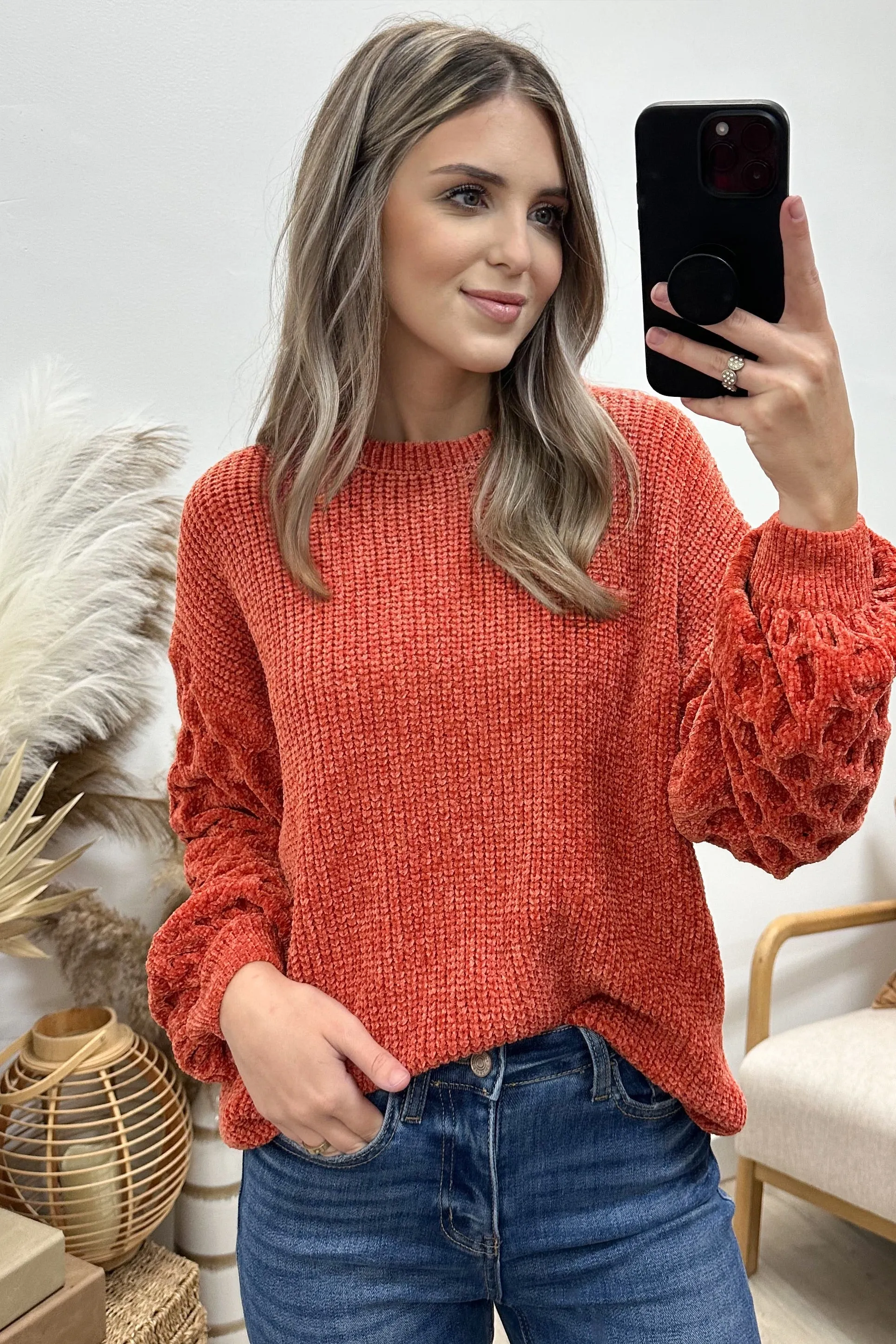 "Cozy Feels" Sweater (Rust)