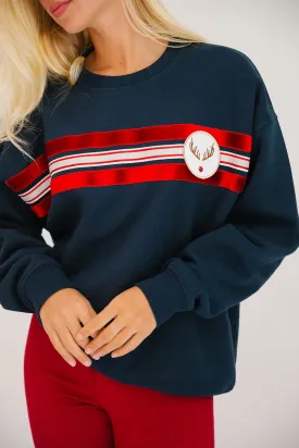 REINDEER SEASON NAVY PULLOVER