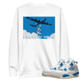 Retro 4 Military Blue "Droppin Heat" Sweater