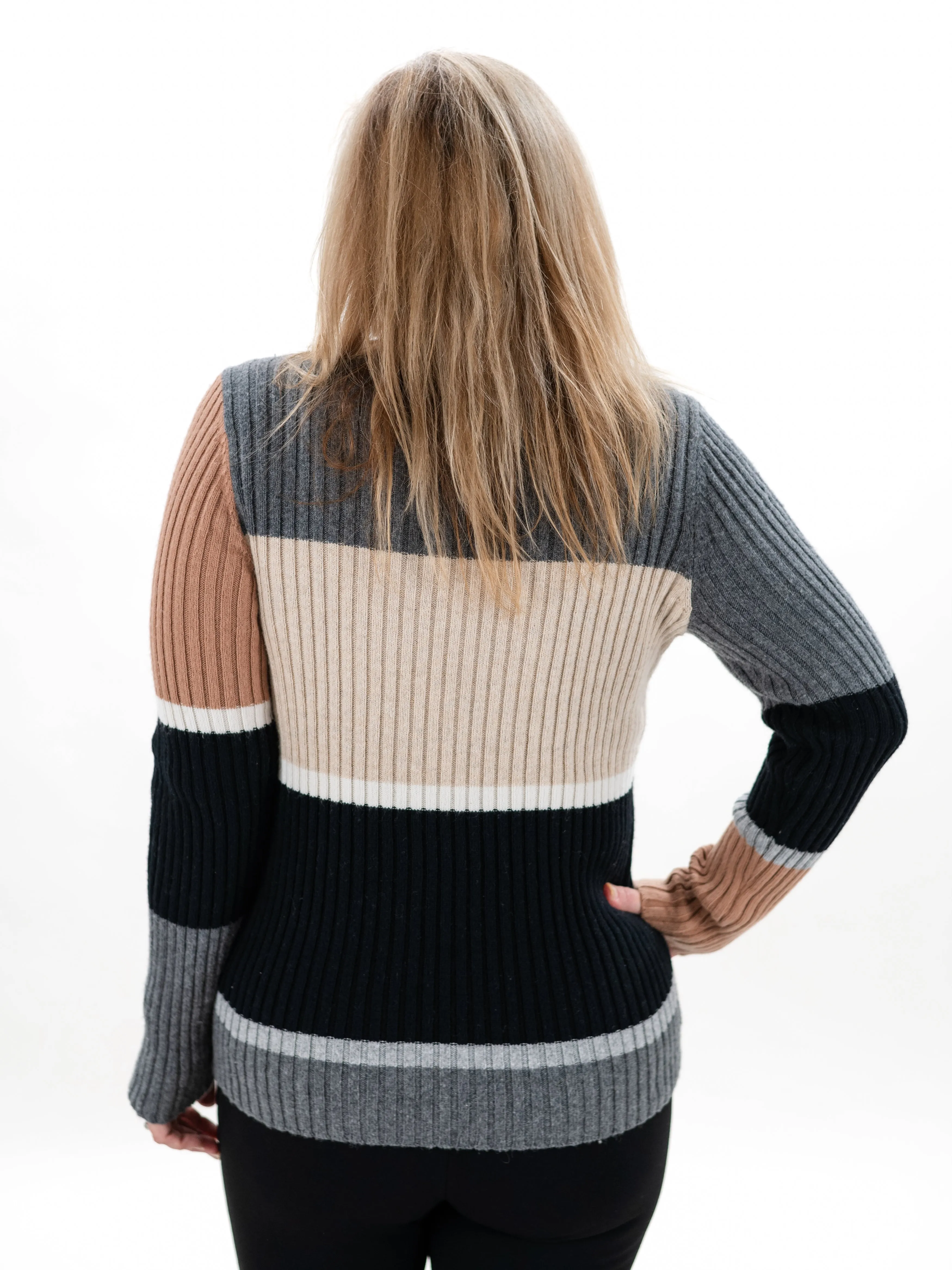 Ribbed Color Block Sweater by Tribal