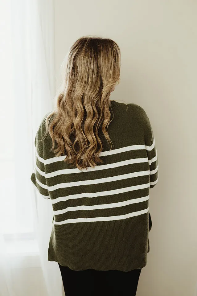 Ribbed Hem Stripe Sweater