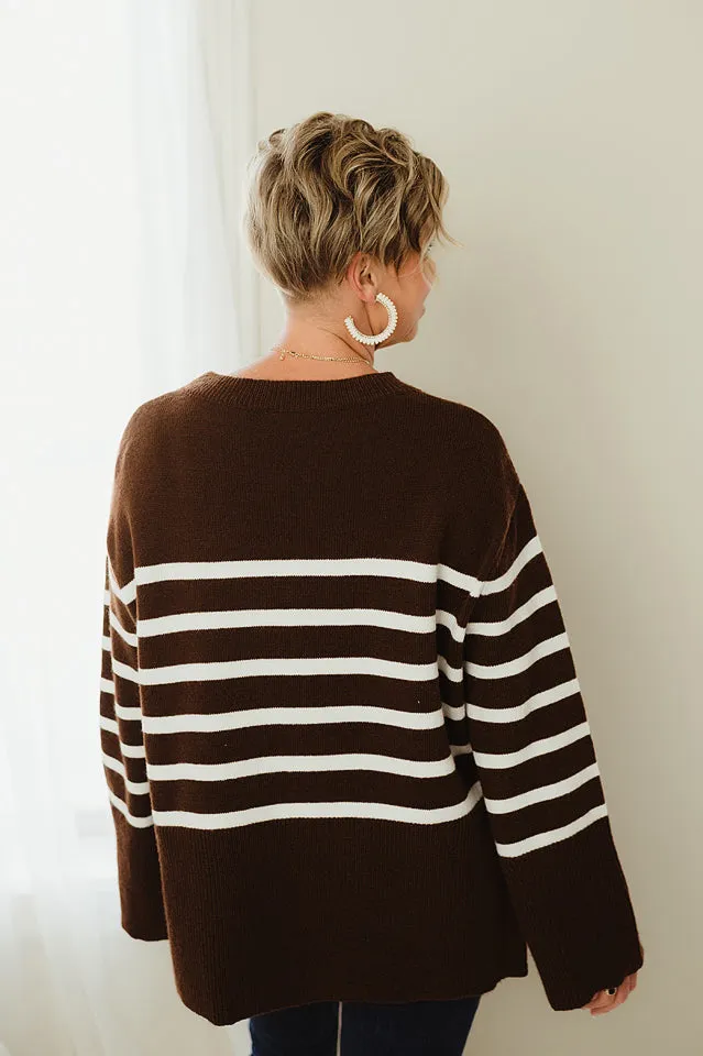 Ribbed Hem Stripe Sweater