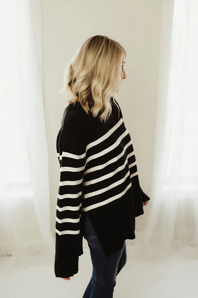 Ribbed Hem Stripe Sweater