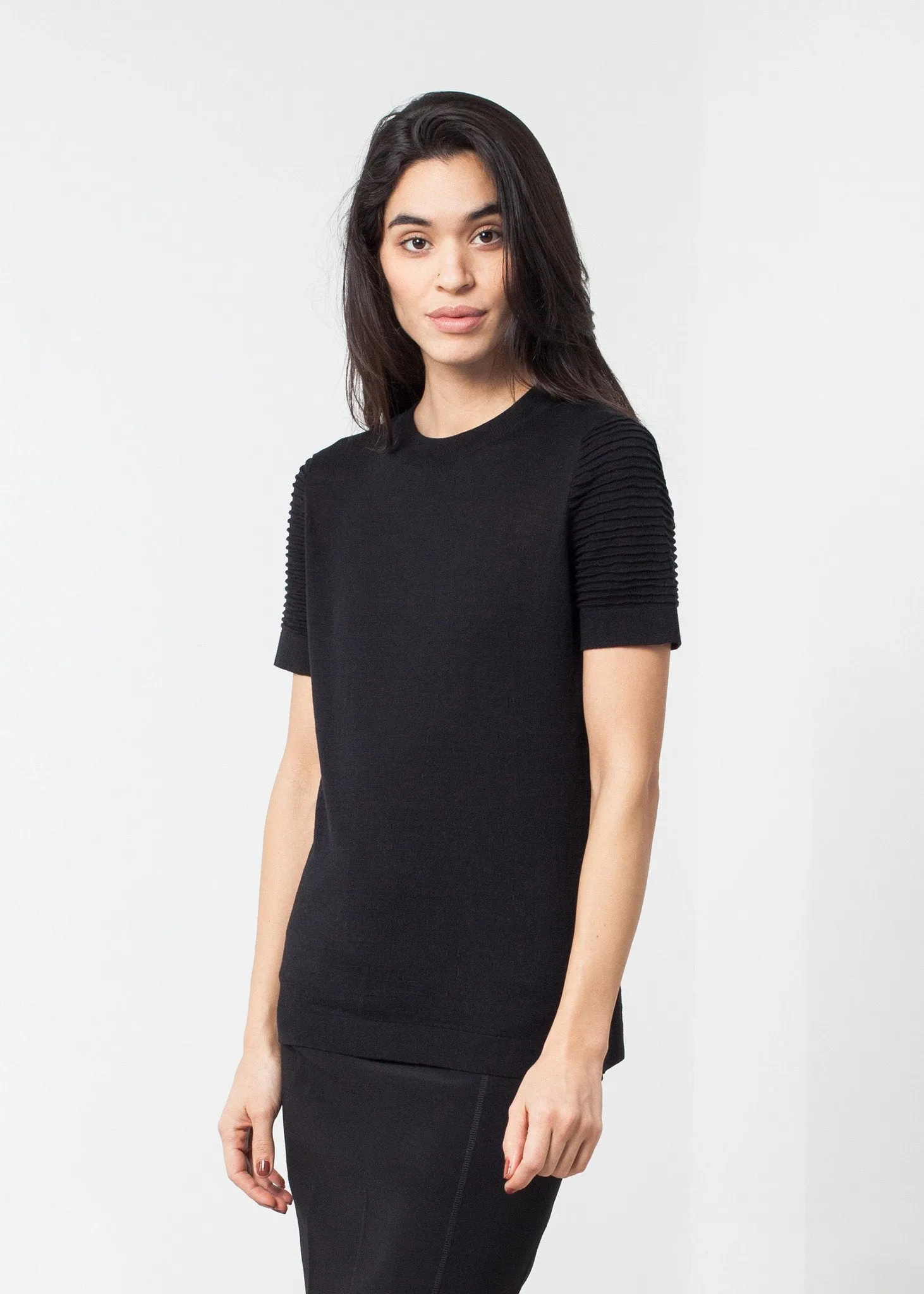 Ribbed Short Sleeve Knit