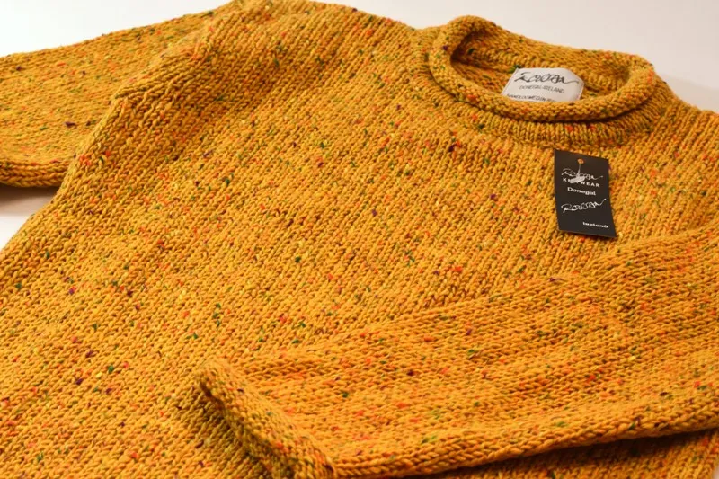 Roll neck jumper – Speckled yellow – Rossan Knitwear