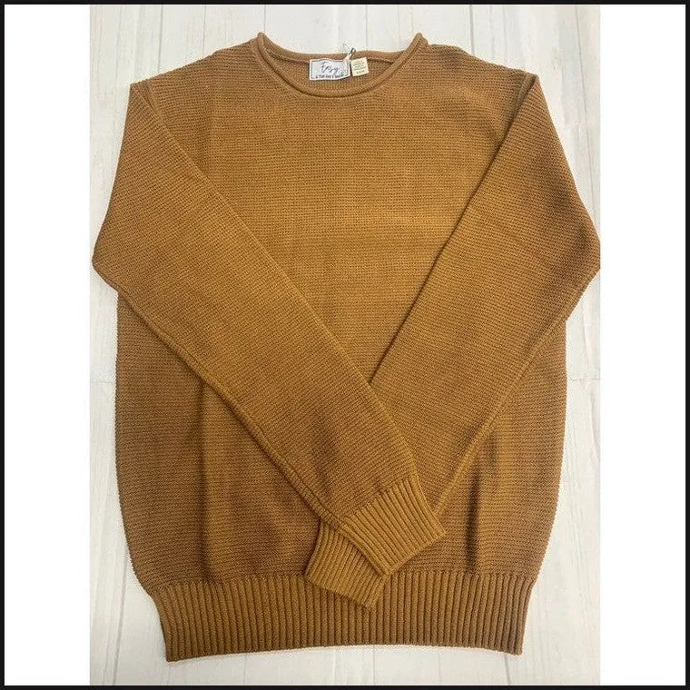 Rubber Knit Pullover Sweater