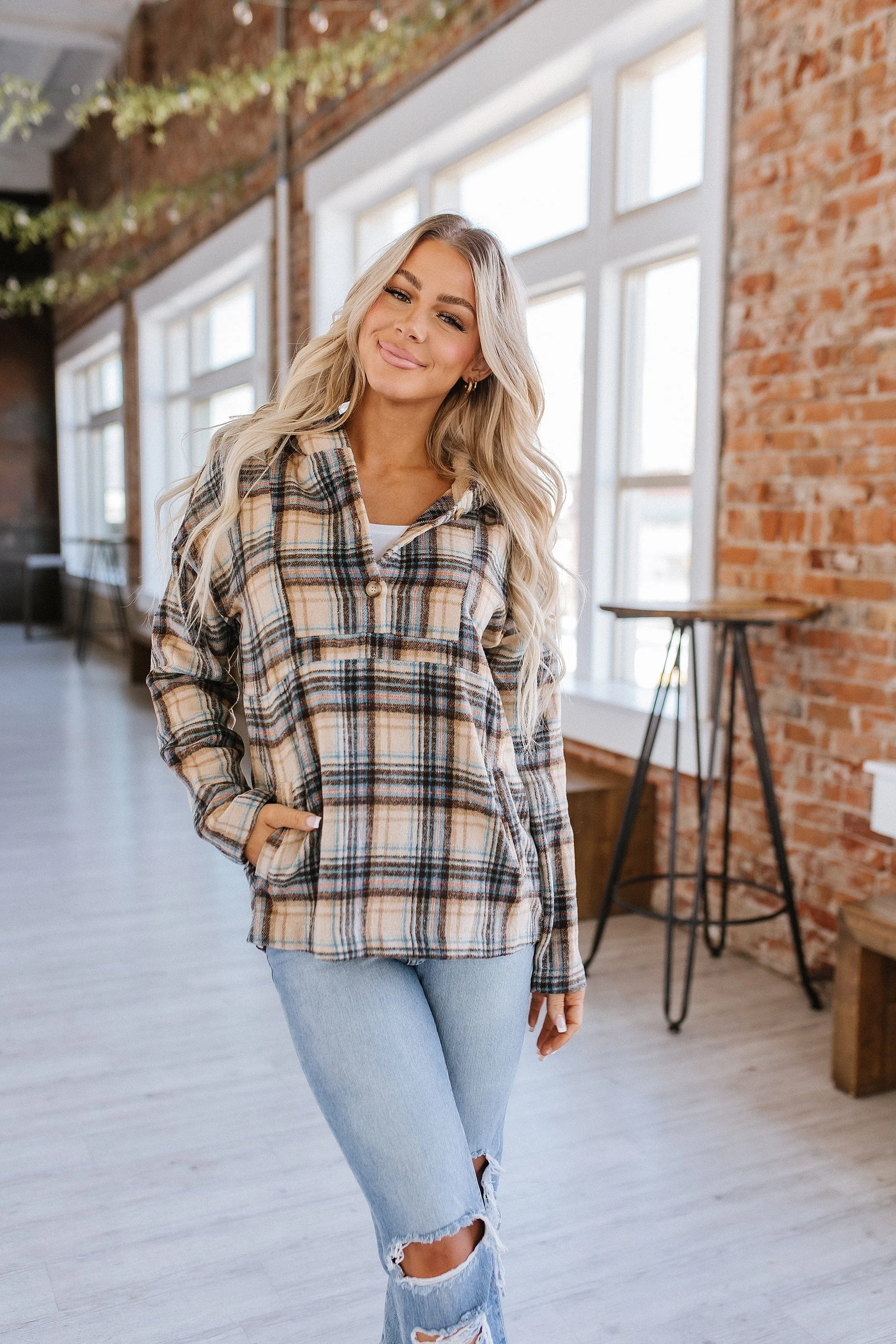 SALE - Lorelai Plaid Pullover Hoodie | Size Large