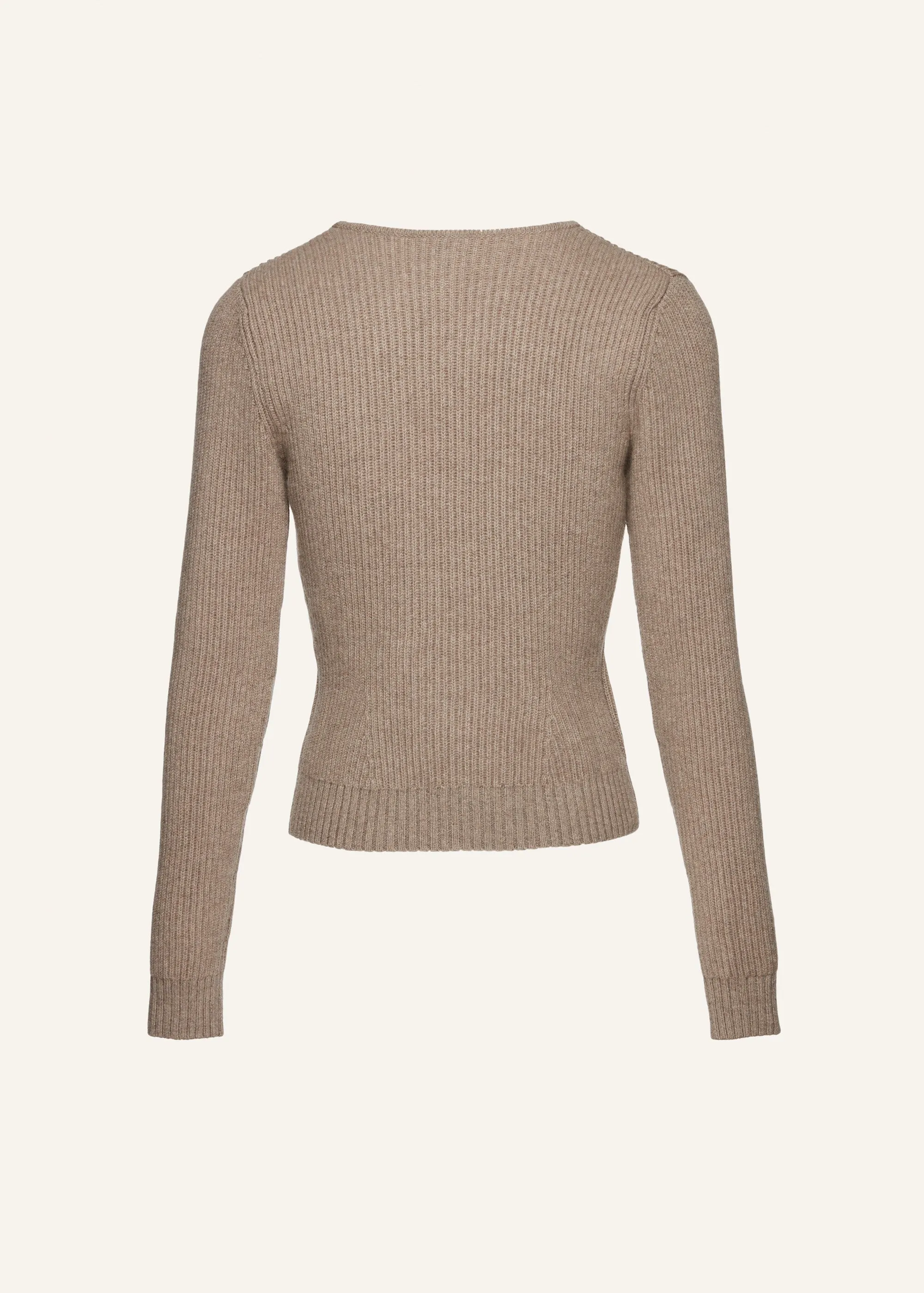 Sculpted rib-knit sweater in beige