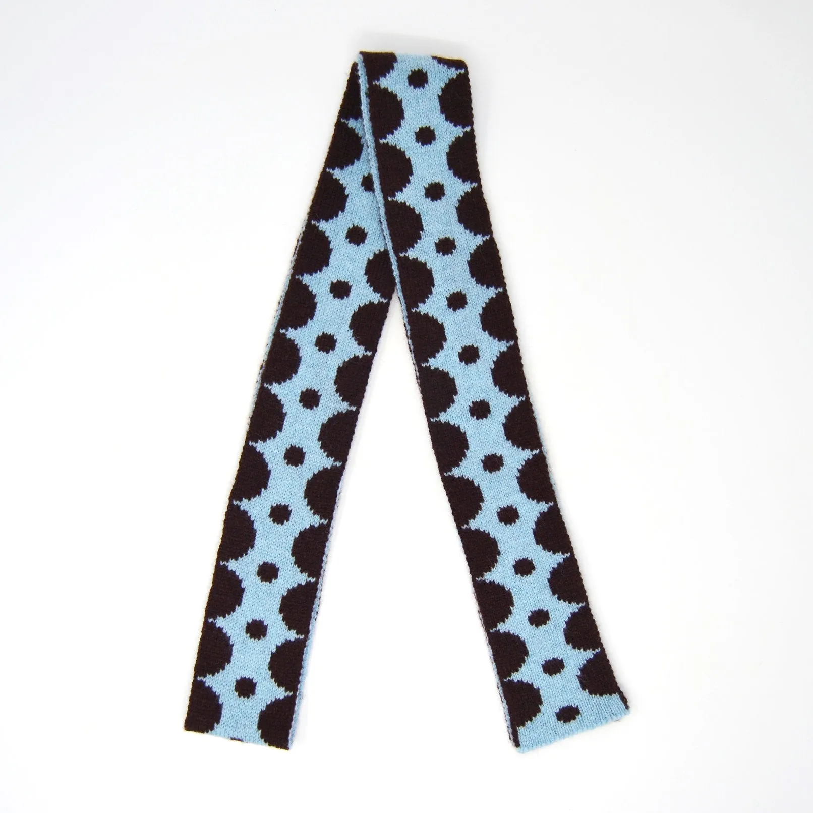 Skinny Scarf - Spots - Blue / Brown