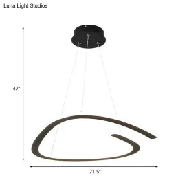 Sleek Black Triangle Chandelier: LED Suspension Light in White/Warm Light