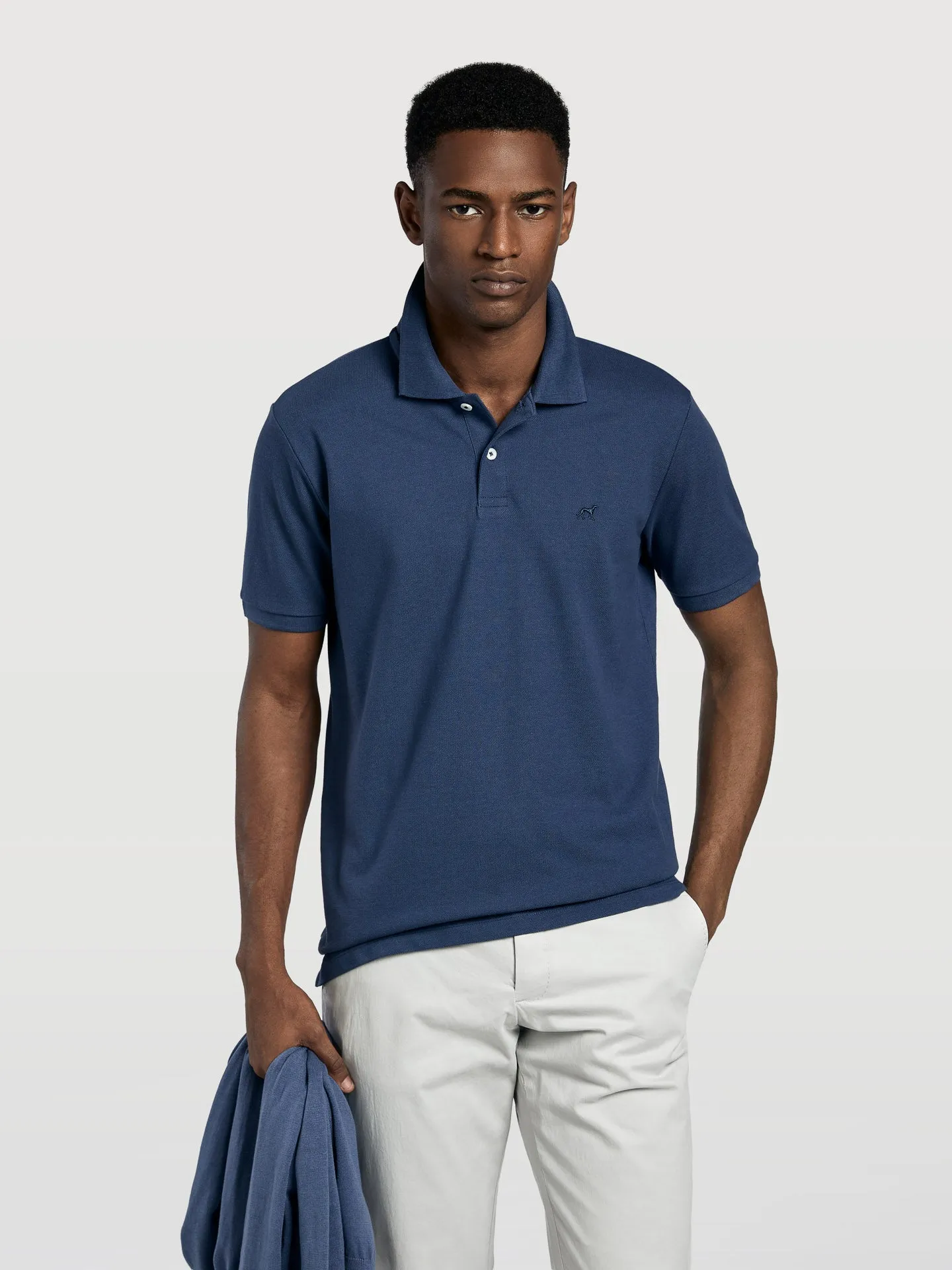 Slim fit piqué polo shirt