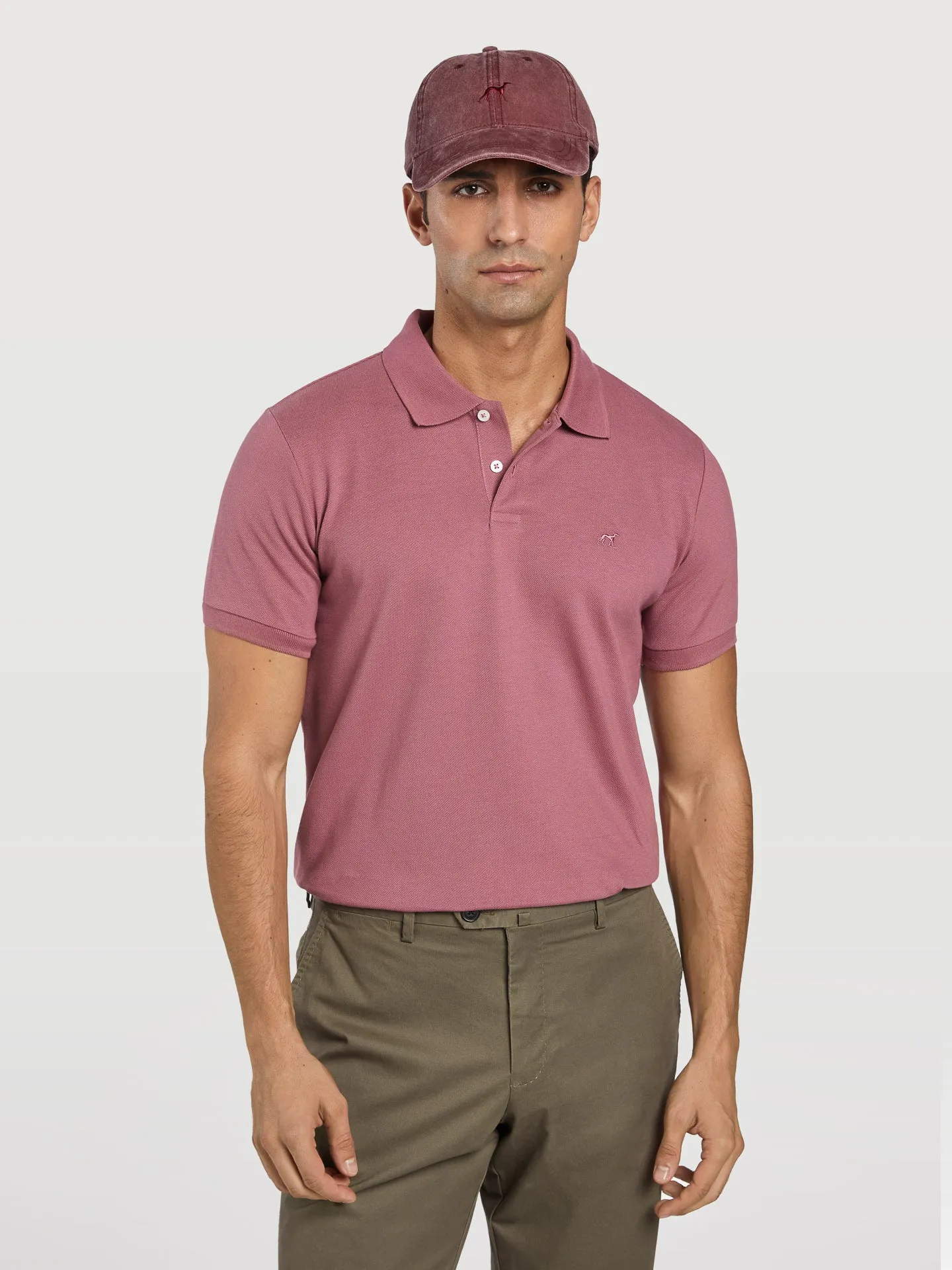 Slim fit piqué polo shirt