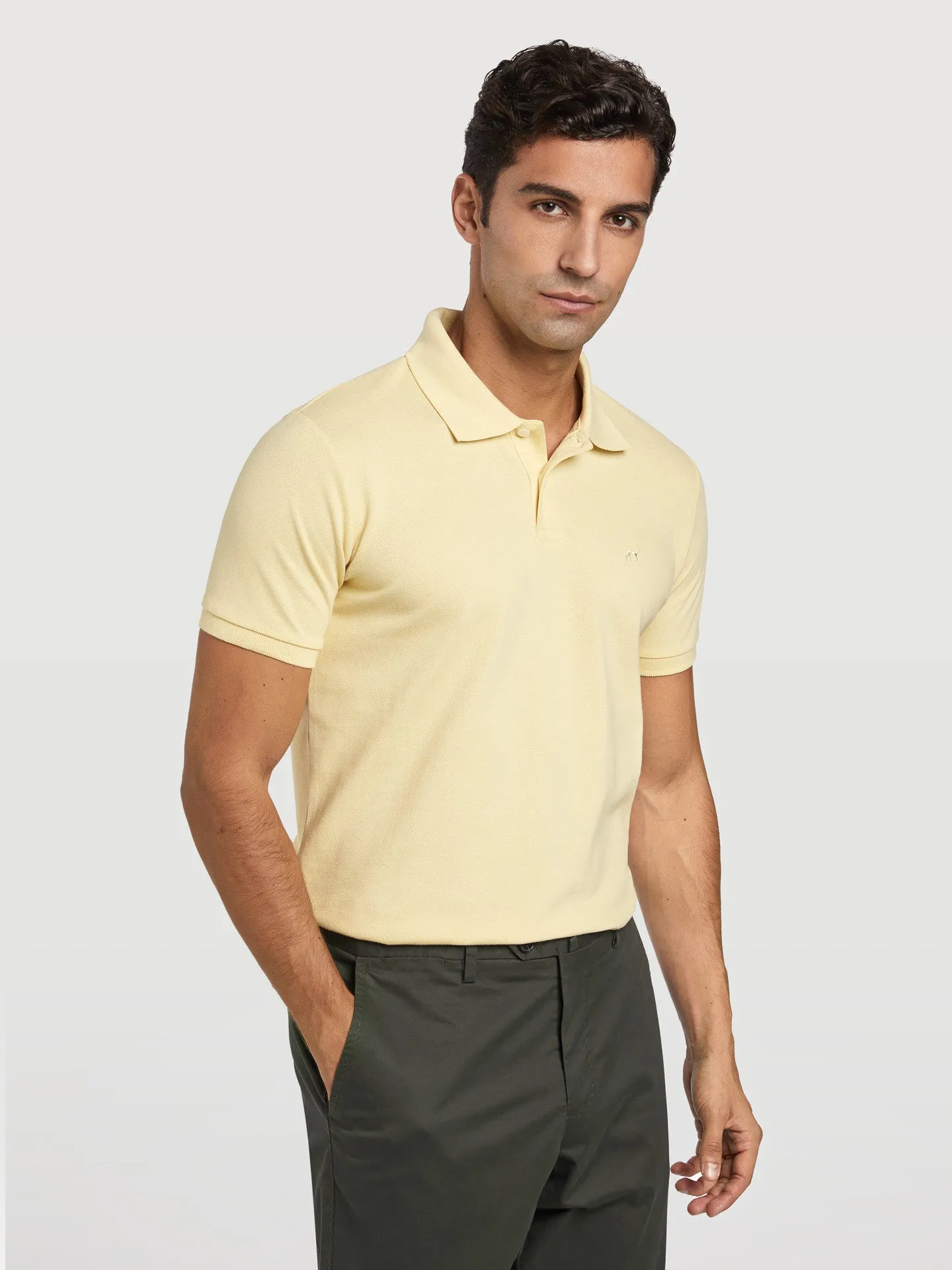 Slim fit piqué polo shirt