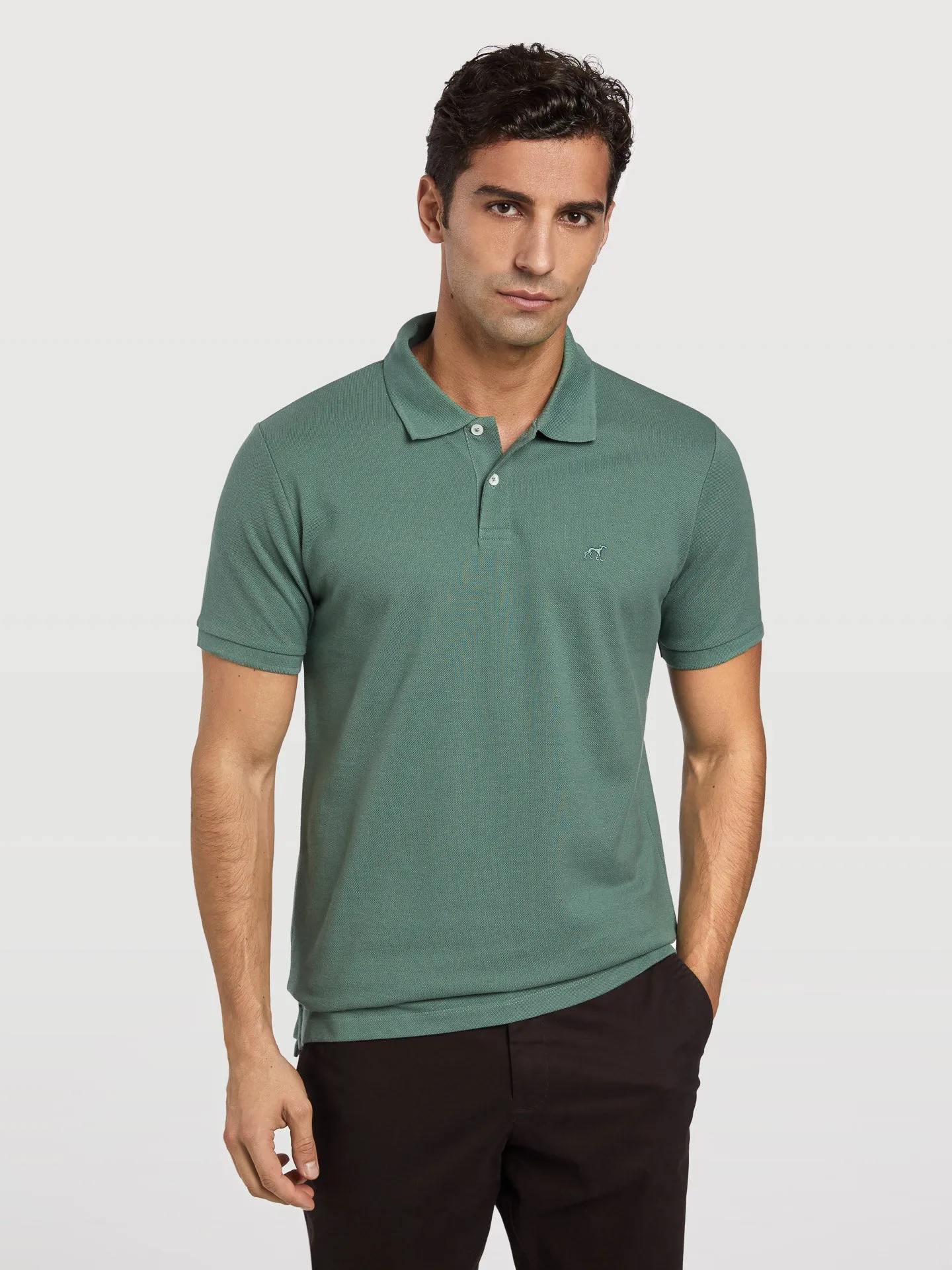 Slim fit piqué polo shirt