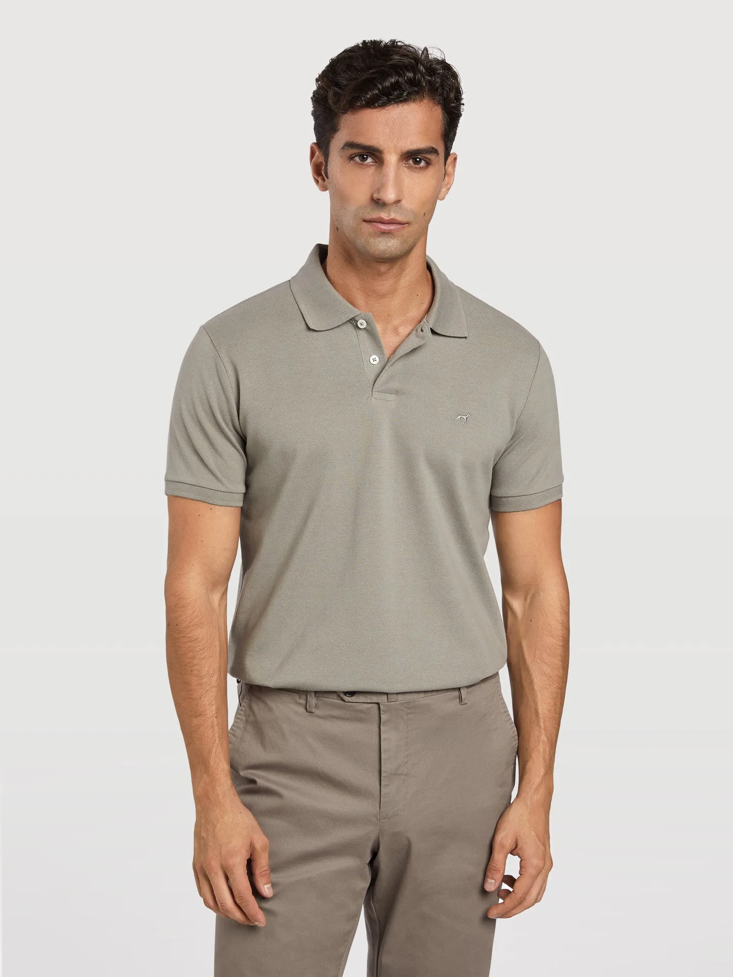 Slim fit piqué polo shirt