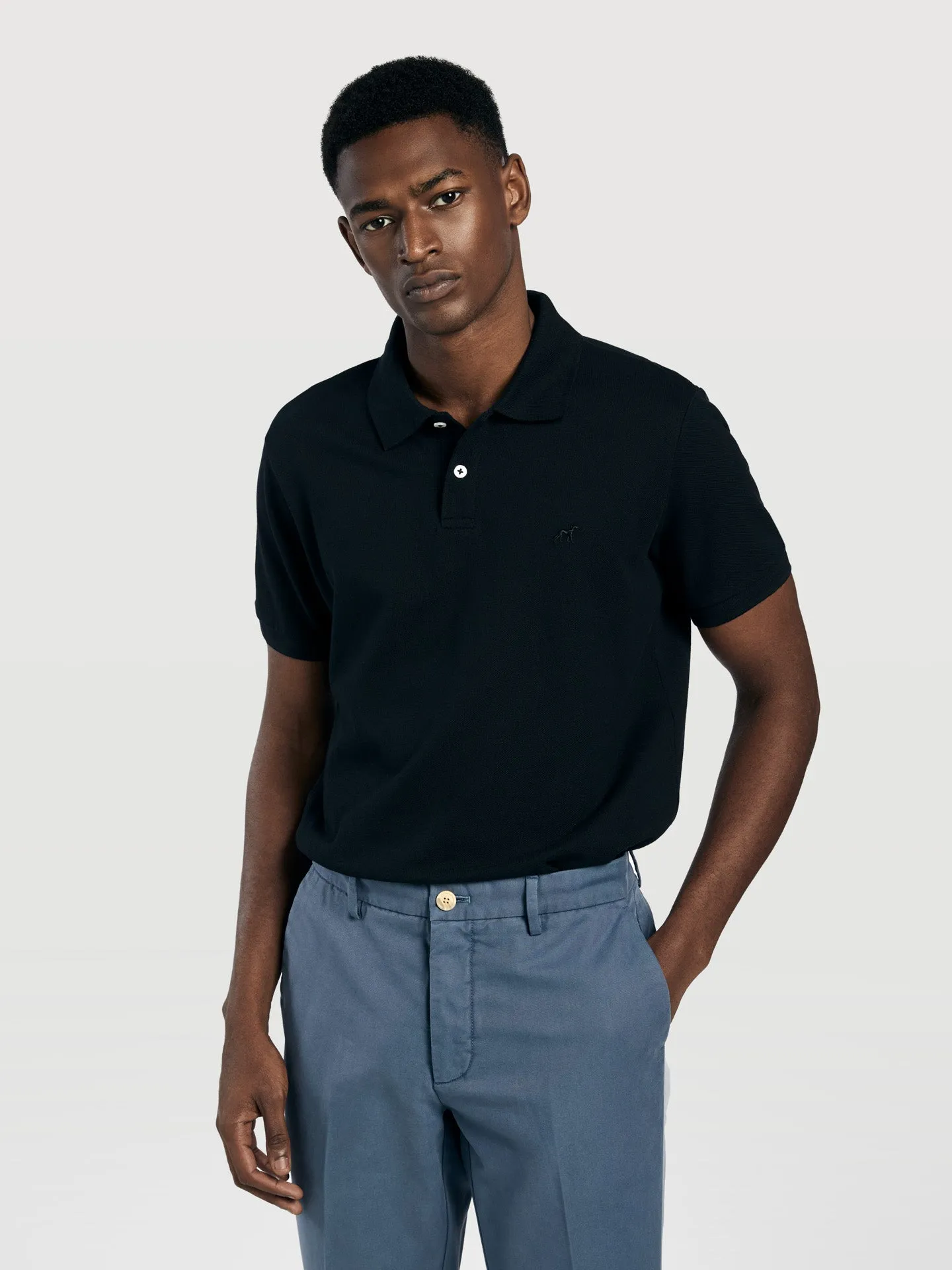 Slim fit piqué polo shirt