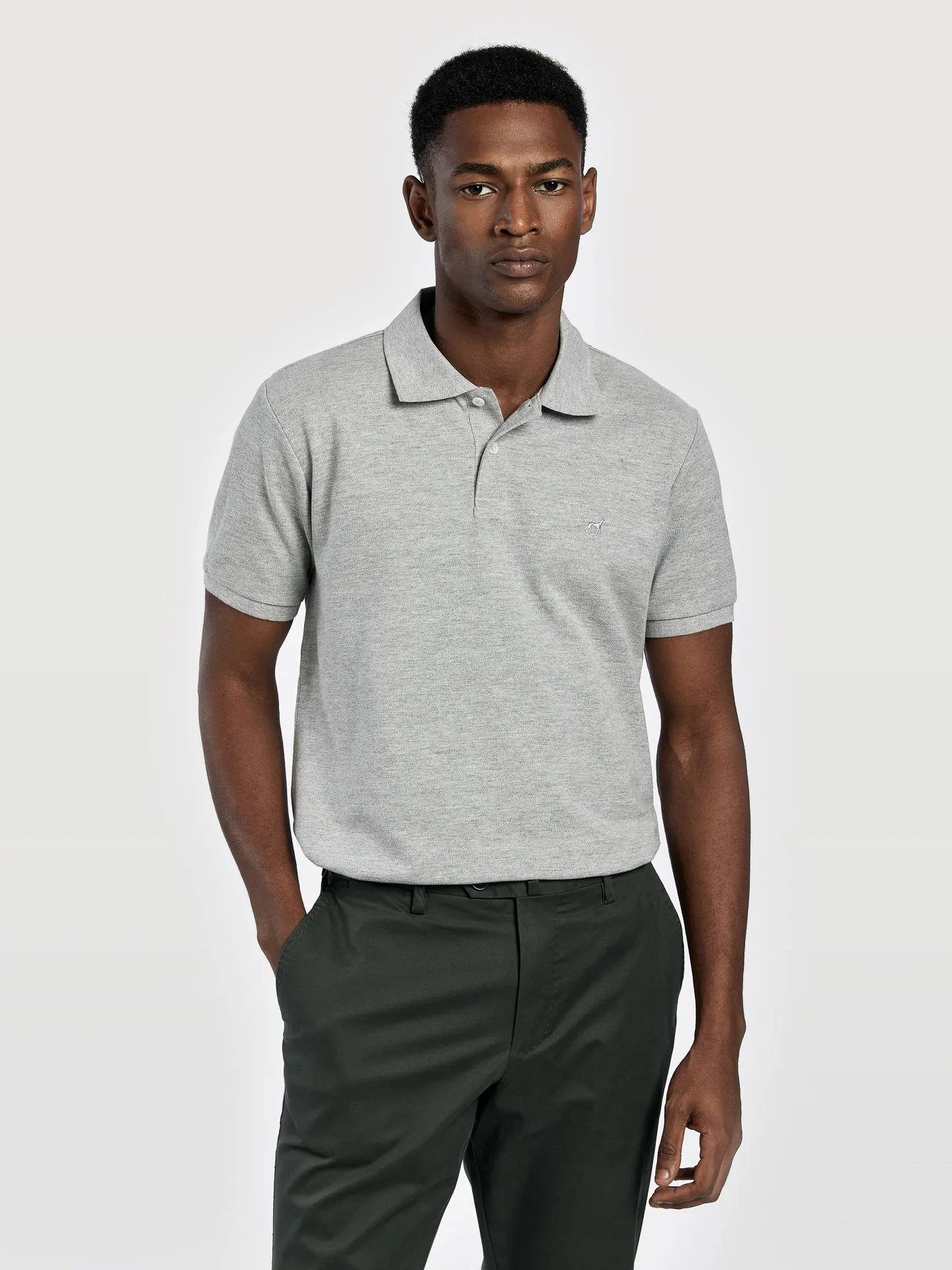 Slim fit piqué polo shirt