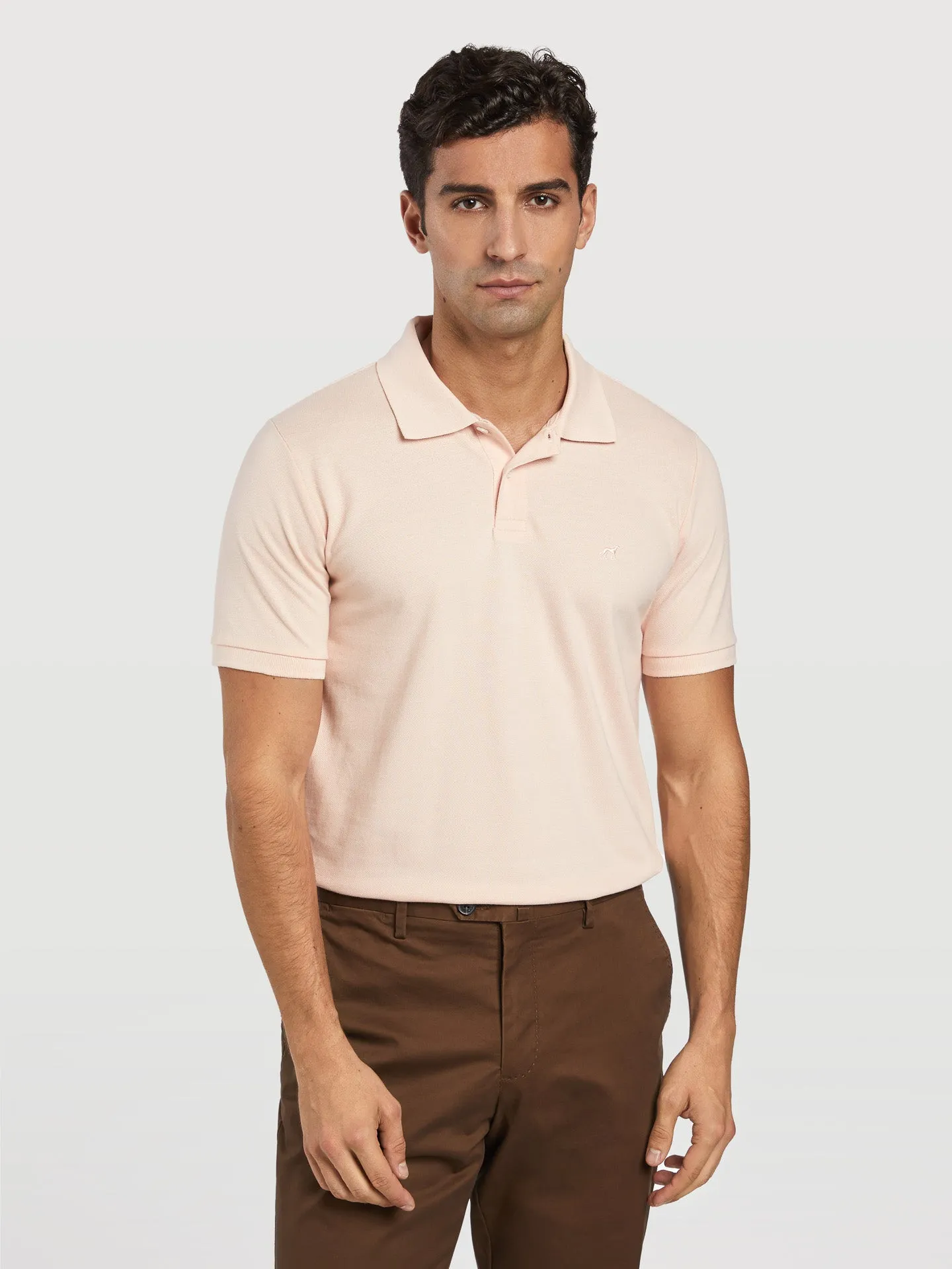 Slim fit piqué polo shirt