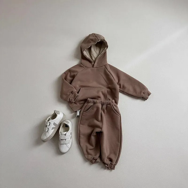 Solid Neutral Hooded JoggerSet