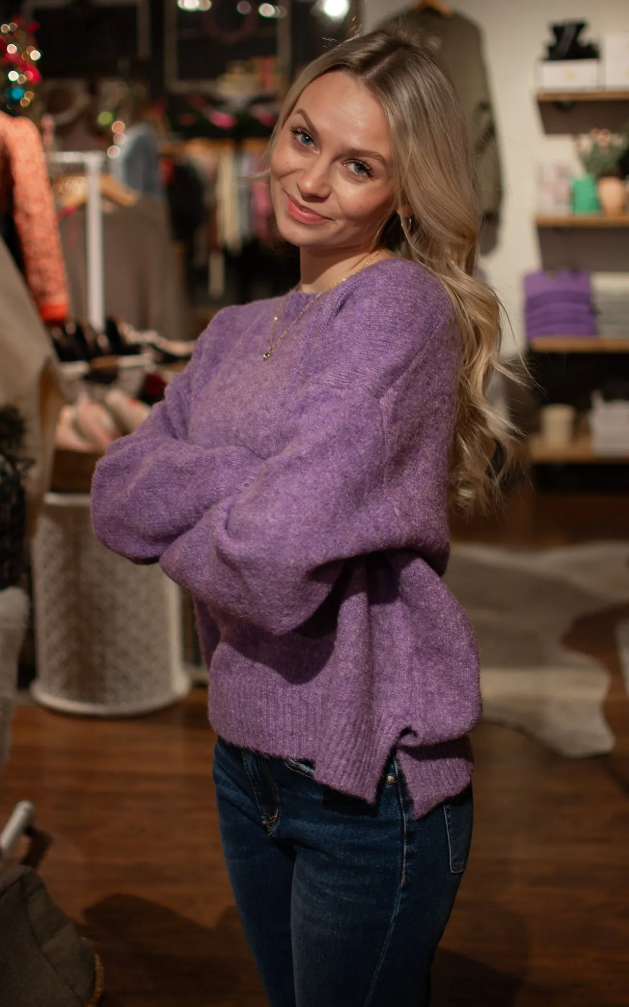 Sugar Plum Boucle Sweater