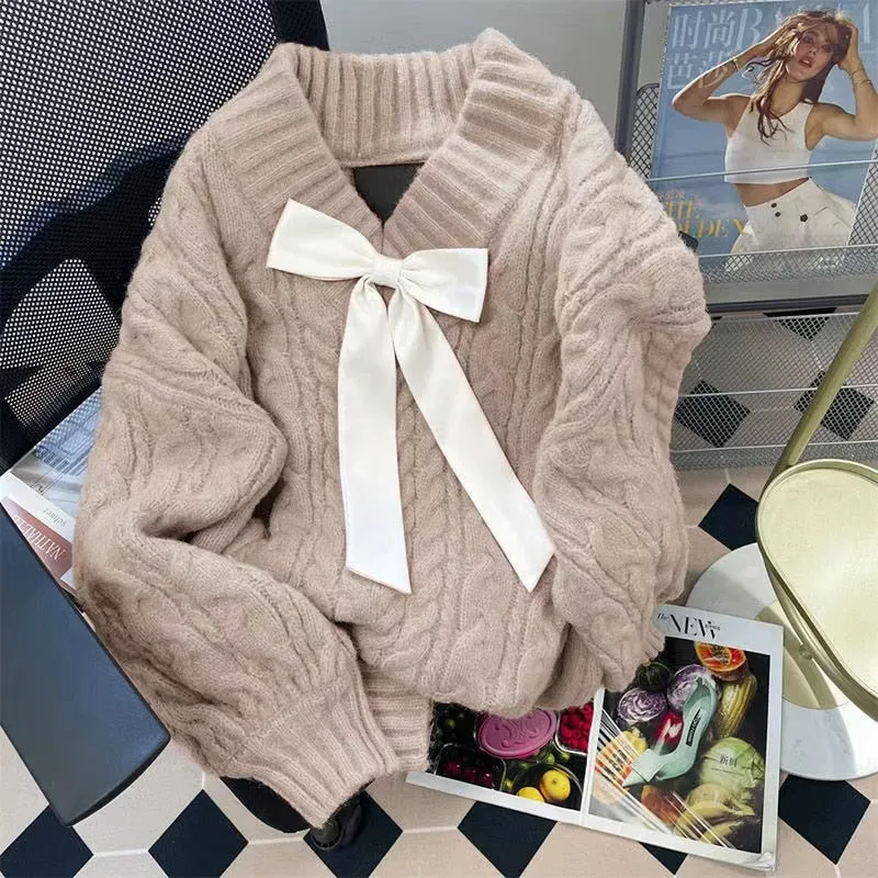 Sweet V-Beck Bow Sweater