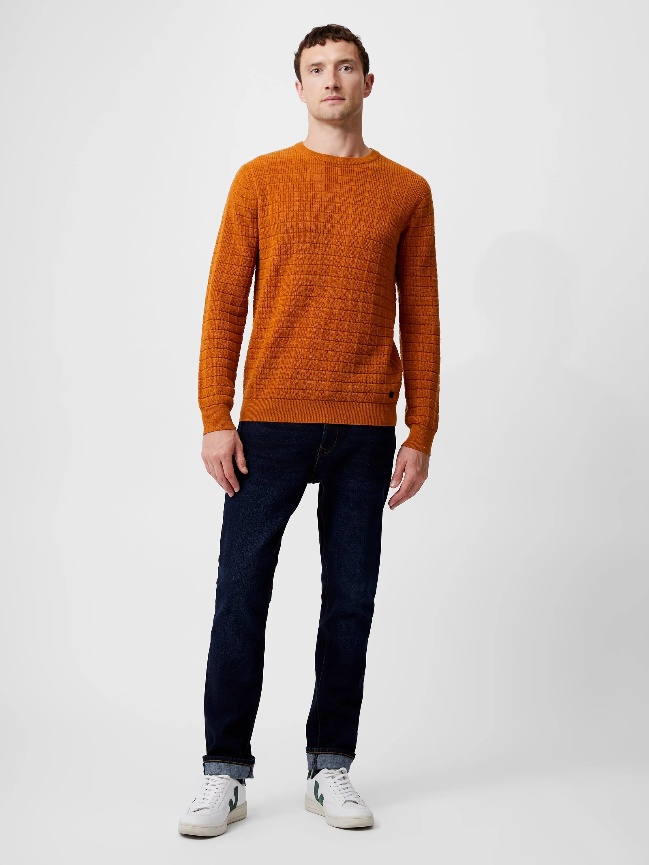 Textured Crew Neck Jumper