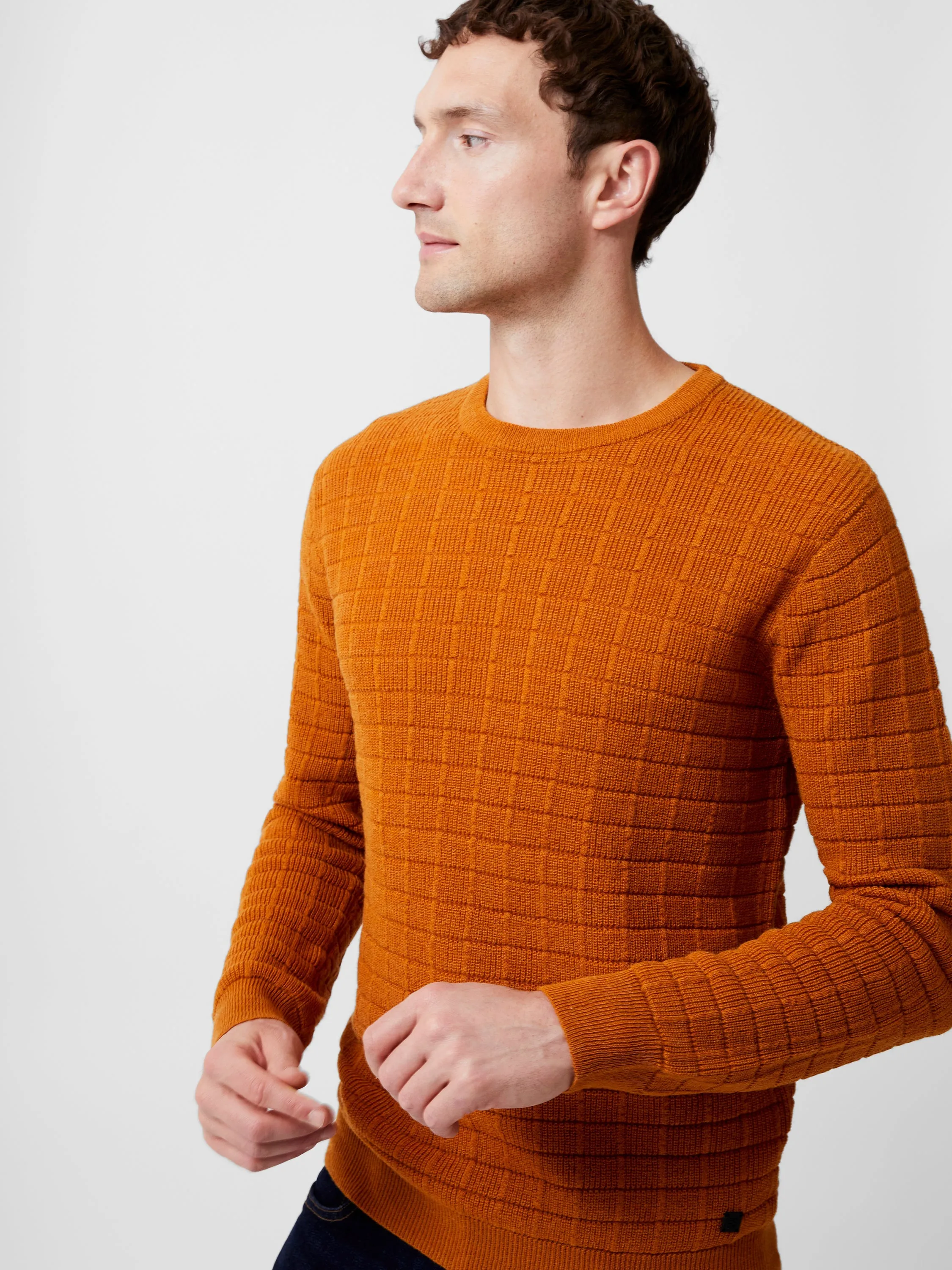 Textured Crew Neck Jumper