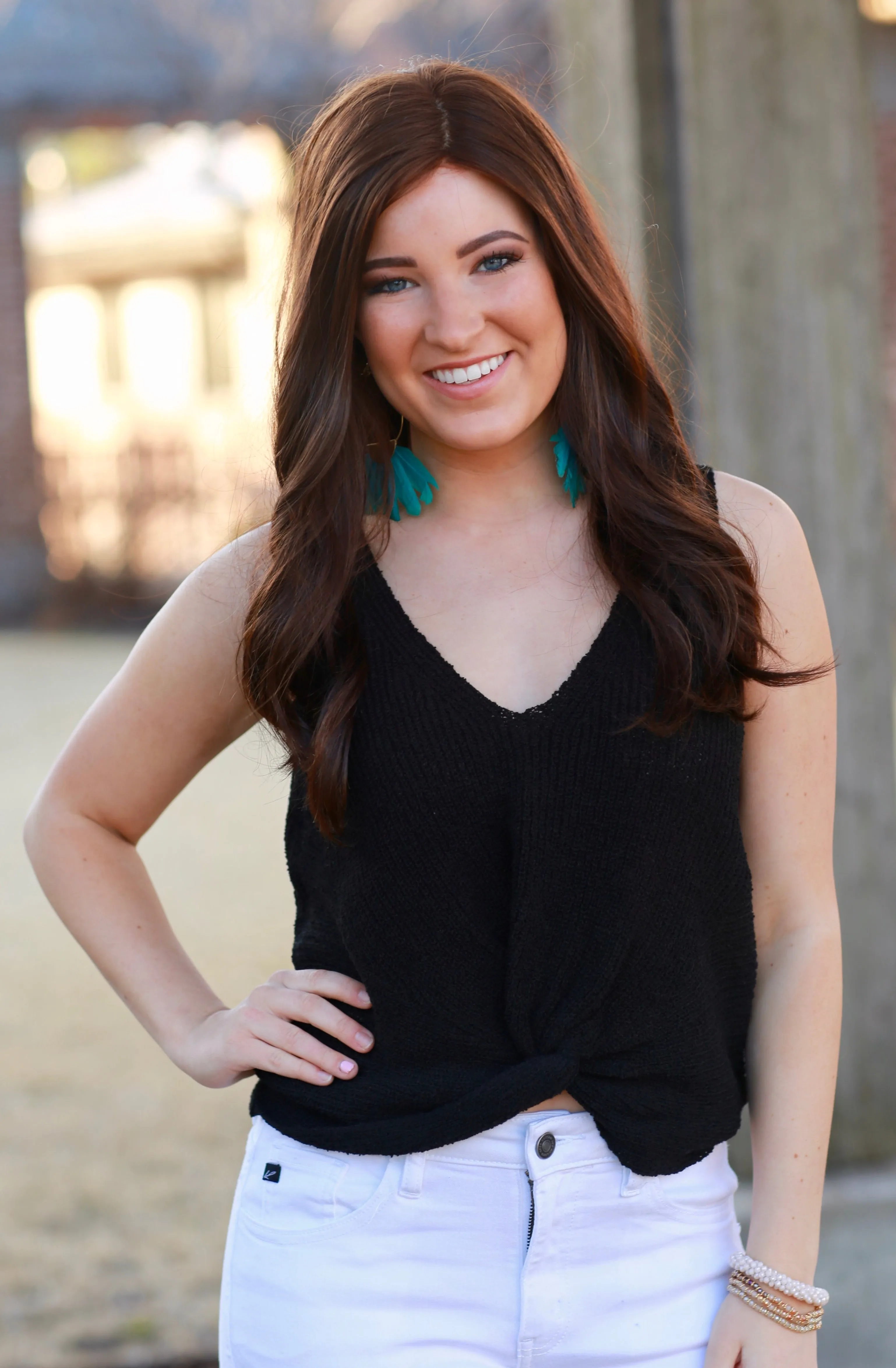 Twisted Sleeveless Sweater in Black