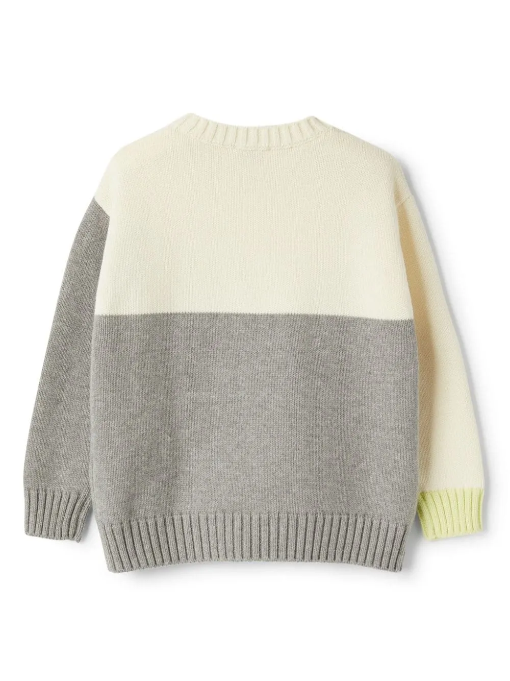 White Grey Color Block Sweater