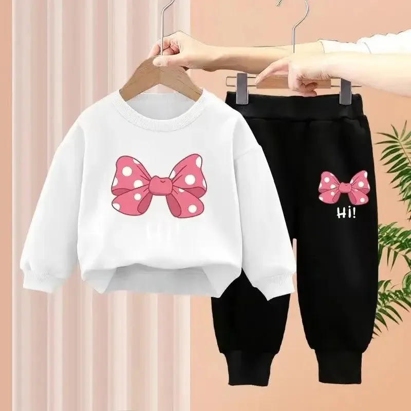 Winter Girls Sports Bow Sweatshirt Top and Pants